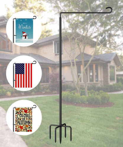 Waaliji Garden Flag Holder Stand for Outside 12x18, Outdoor Heavy-Duty Metal Yard Flagpole Stake Hanger with 5 Spikes Base for Banners Decor Decoration, 2 Pcs