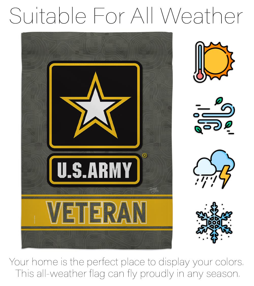 US Army Veteran Garden Flag - Armed Forces Rangers United State American Military Retire Official - House Decoration Banner Small Yard Gift Double-Sided Made in USA 13 X 18.5