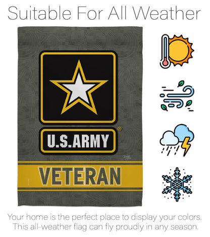 US Army Veteran Garden Flag - Armed Forces Rangers United State American Military Retire Official - House Decoration Banner Small Yard Gift Double-Sided Made in USA 13 X 18.5