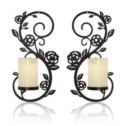 OYEFLY 2 Pcs Wall Sconces Candle Holder (Black)