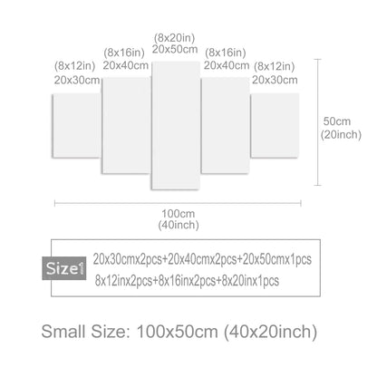LUDUHU Home Canvas Print Wall Art - 5 Piece Sweet Home Signs, Black and White Quotes, Modern Family Wall Decor (G, Oversize 40x20inch)