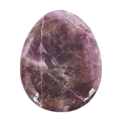 Bacatgem Natural Amethyst Water Drop Chakra Thumb Worry Stone,Stress Relax Healing Reiki Crystal Pocket Palm Stones