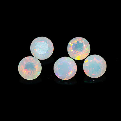 2 Pcs,7X7 MM, YASHEE Natural Ethiopian Opal,Briliant Cut, Round, Shape, Jewelry Making Supply, Chakra Energy Healing Gemstone, Real Crystal, Birthstone, Wholesale deal