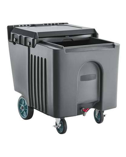VEVOR Commercial Ice Bin, 125 lbs Portable Ice Caddy, 31.5 x 22.8 x 29 inch Insulated Ice Carrier with 4 Wheels and Flip Lid, Large Ice Bin for Catering, Kitchens, Bistros, Restaurants, and Bars