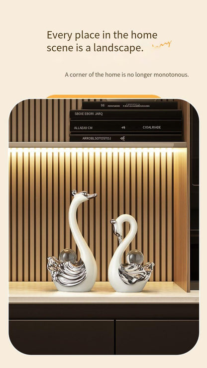 SENROR Crystal Swan Pendant Living Room Light Luxury Luxury Wine Cabinet TV Cabinet Premium Feel Decorative Wedding Gift for New Man 0
