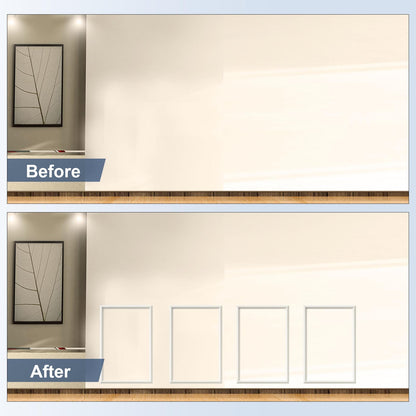 NeatiEase 4 Set Peel and Stick Wall Molding Trim Kit, 16" x24" Premade Wainscoting Panels, Self Adhesive Moulding Panel for Interior Walls Picture Frame