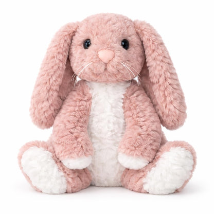 Laila and Lainey Bunny Stuffed Animal - 10.5 Inch Tall Pink Bunny Plush, Weighted Bottom for Independent Sitting, Safety Certified Rabbit Stuffed Animal