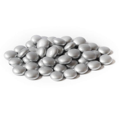 Royal Imports Glass Flat Marbles Stones Rocks, Party Table Scatter, Wedding Centerpieces Decor, Aquarium Pebbles, Vase Filler Gems, 5 LBS (Approx 500 pcs), Silver