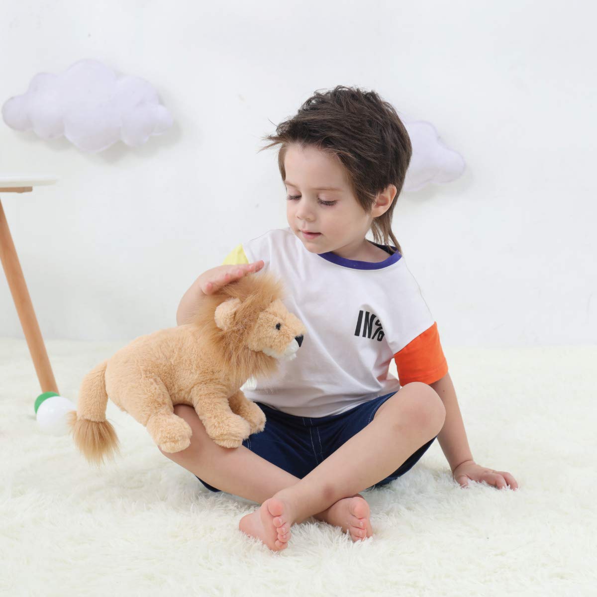 Apricot Lamb Toys Plush Lion Stuffed Animal Soft Cuddly Perfect for Girls Boys (Yellow-Lion, 10 Inches)