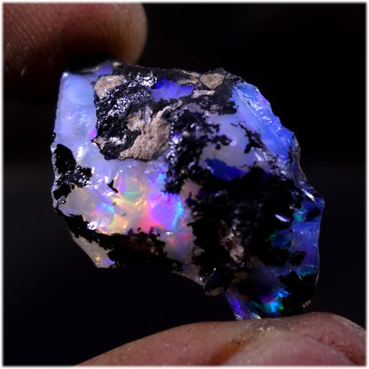 TINDI 21.55Cts Natural Ethiopian Welo Opal Rough Stone, Raw Crystal, October Birthstone, Jewelry Making Gemstone, Ultra Fire Striking, Handpicked, Size-20X30X13 MM