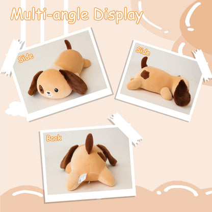 SQEQE Weighted Dog Plush, Weighted Dog Stuffed Animal, Cute Larbrador Plushies Soft Pillow Toy Gift for Kids Adults Brown 9.8 Inch, 0.8 Lbs