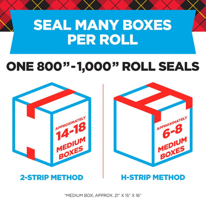 Scotch Heavy Duty Shipping Packing Tape, Clear, Packing Tape for Moving Boxes and Packaging Supplies, 1.88 in. x 22.2 yd., 6 Roll Dispensers, Moving Supplies