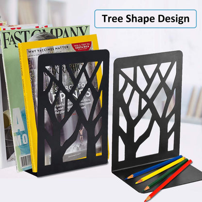 Book Ends, Bookends, Bookends for Shelves, Bookend, Book Ends for Heavy Books, Black Metal Book Shelf Holder Home Decorative, Book Stoppers for Shelves 3 Pair