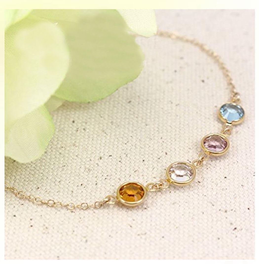 1 Set Adabele Grade A Mixed Birthstone Connector Links 8mm Austrian Crystal Bead 18K Yellow Gold Plated (12pcs) for DIY Craft Jewelry Making CCP29