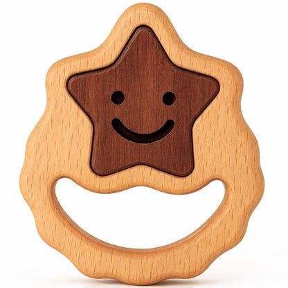 First Baby Rattle for Newborn (0–3 Months) – Natural Wooden Sensory Toy with Gentle Rattle Sound – Easy-Grip Infant Toy, Safe First Baby Gift