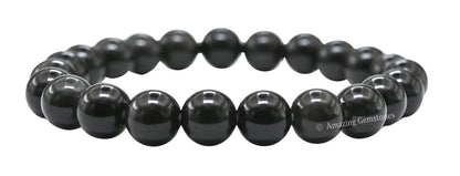 Amazing Gemstone Crystal Bracelet for Women Men's Gifts - Protection Healing Crystal Bracelet - 8mm Gemstone Beaded Stretchable Bracelet Pulseras Para Hombres Mujer Stocking Stuffers Mothers Day Gift (Silver Sheen Obsidian)