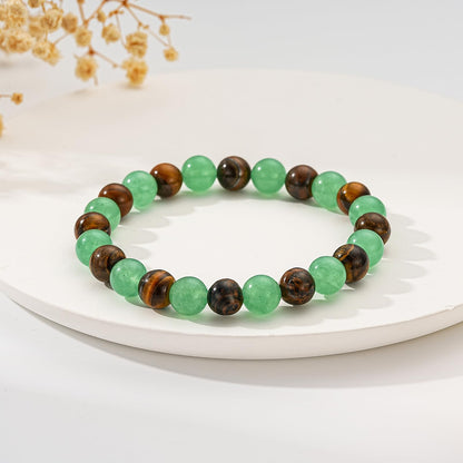 Gnamy Money Bracelets Wealth for Women, Green Aventurine Tigers Eye Gemstone Beads Crystal Bracelet Jewelry for Good Luck Money Attraction Jewelry Gifts for Mom Coworker Boss Best Friends Her Girlfriend Grandma