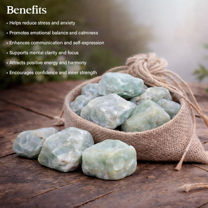 Crocon 1LB Aquamarine Rough Bulk Natural Stone Raw Stone Tumbling Cabbing Polishing Mining Chakra Balancing Reiki and Crystal Healing Good Luck Home Office Decor