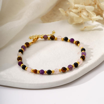 Kenailw Anxiety Relief Items Bracelet for Women, Amethyst Depression Stress Relief Anti Anxiety Gifts Spiritual Jewelry Natural Healing Crystals for Calm & Balance