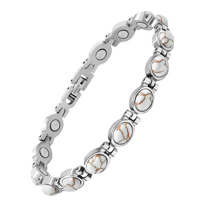 JEROOT Ultra Strength Magnetic Bracelet for Women | 3500-6000 Gauss Neodymium Magnets | Magnetic Therapy Jewelry with Adjustable Tool & Gift Packaging