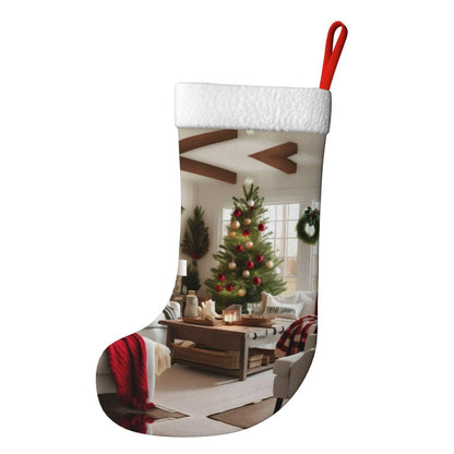 KOPUUYRD Farmhouse Christmas Print Luxurious Holiday Socks,Unique Christmas Socks for Joyful Season,Festive Ornament Classic