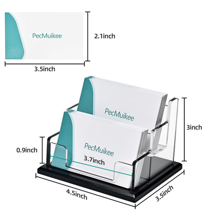 PecMuikee Business Card Holder for Desk，Acrylic Business Card Display Stand,Multiple Business Card Holders for Office, Exhibition, Home, Restaurant 2 Slot 1pcs Tier