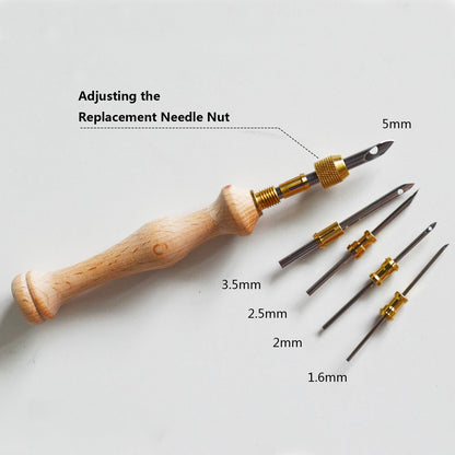 DiaWiew Punch Needle Embroidery Kit - Complete Set for Needle Punching - Includes Adjustable Punch Needle Tool and Wooden Handle Embroidery Pen Set - Ideal for Adults Beginners