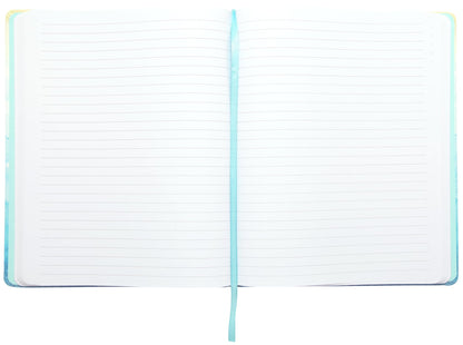 WORLD TRAVELER Large Lined Journal Notebook - Lay-Flat Hardcover Notebook with 2 Ribbon Bookmarks Hardbound Writing Journal 256 Ruled White & Ivory Pages 8x10 Inches, Abstract Ombre