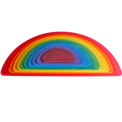 Dinhon 11Pcs Semicircle Stacking Toys Game Rainbow Stacker Wood Building Blocks Set for Kids Construction Building Toys Set Preschool Wooden Blocks for Boys Girl Colorful Learning Educational Toys