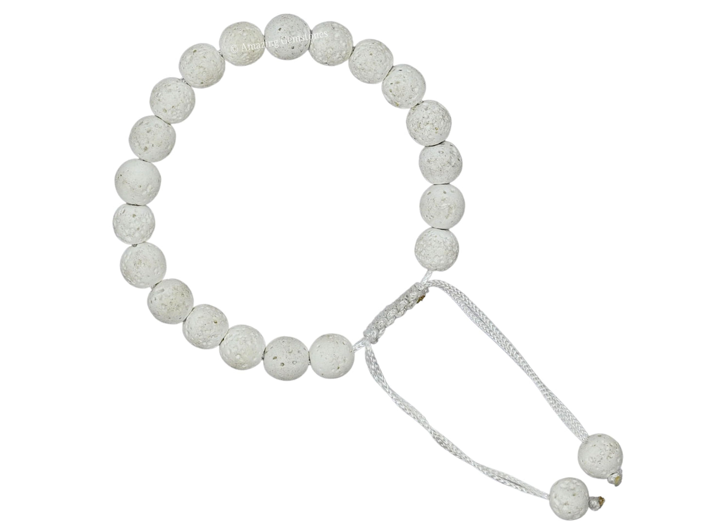 Amazing Gemstone White Lava Bracelet for Women Men's Gifts - Protection Healing Crystal Bracelet - 8mm Gemstone Beaded Adjustable Bracelet