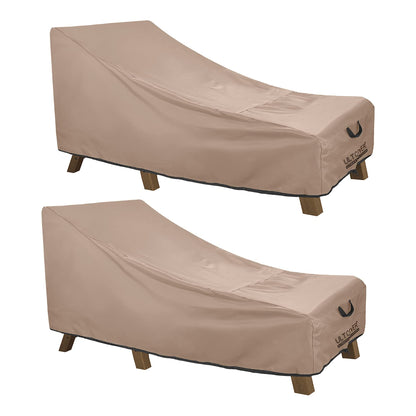 ULTCOVER Waterproof Patio Lounge Chair Cover Heavy Duty Outdoor Chaise Lounge Covers 2 Pack - 68L x 30W x 30H inch