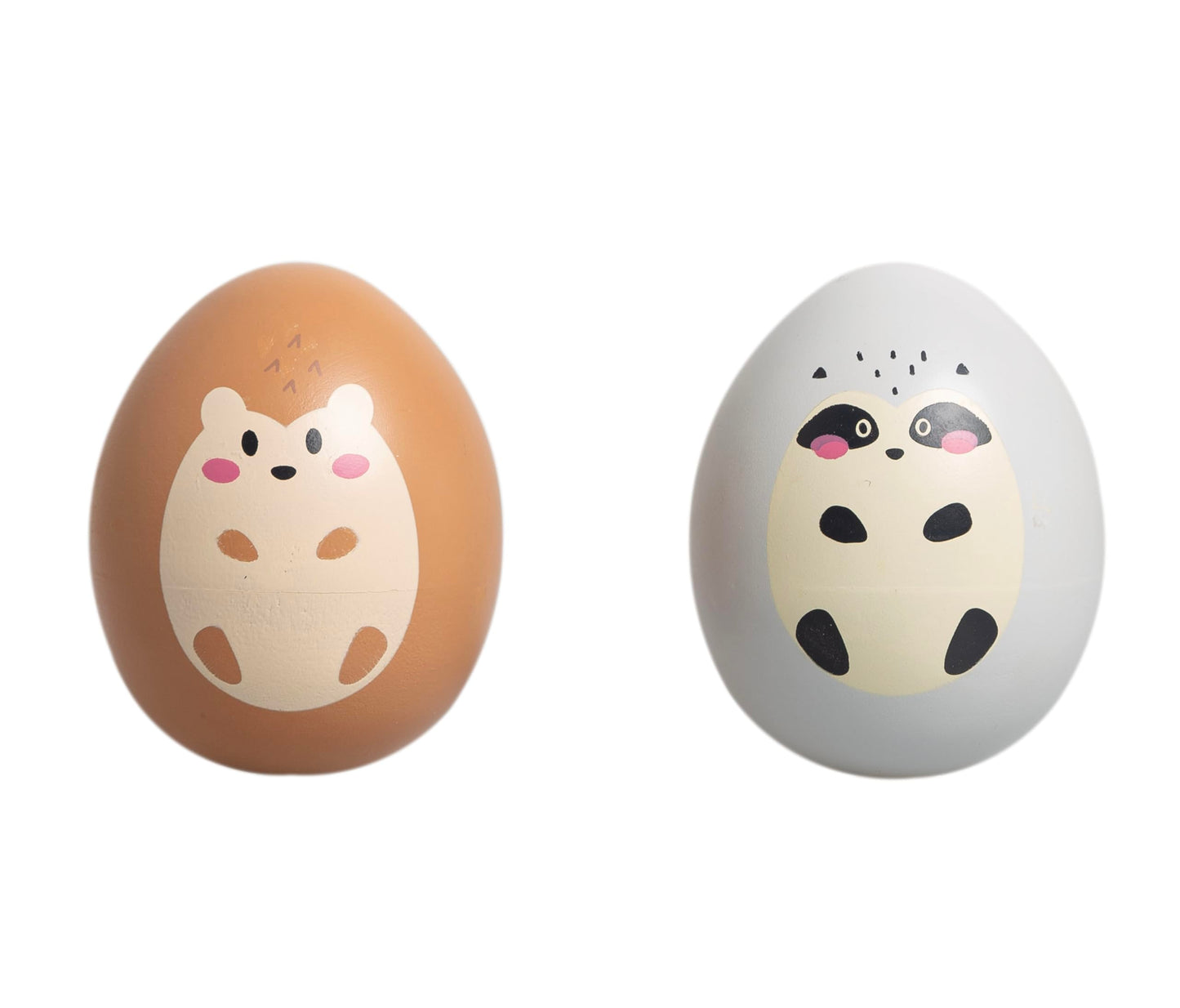 Pearhead Wooden Wobble Toy Set, Raccoon & Hedgehog Montessori Balance Toys for Babies 6+ Months, FSC Certified, Sensory Tummy Time Development Toy