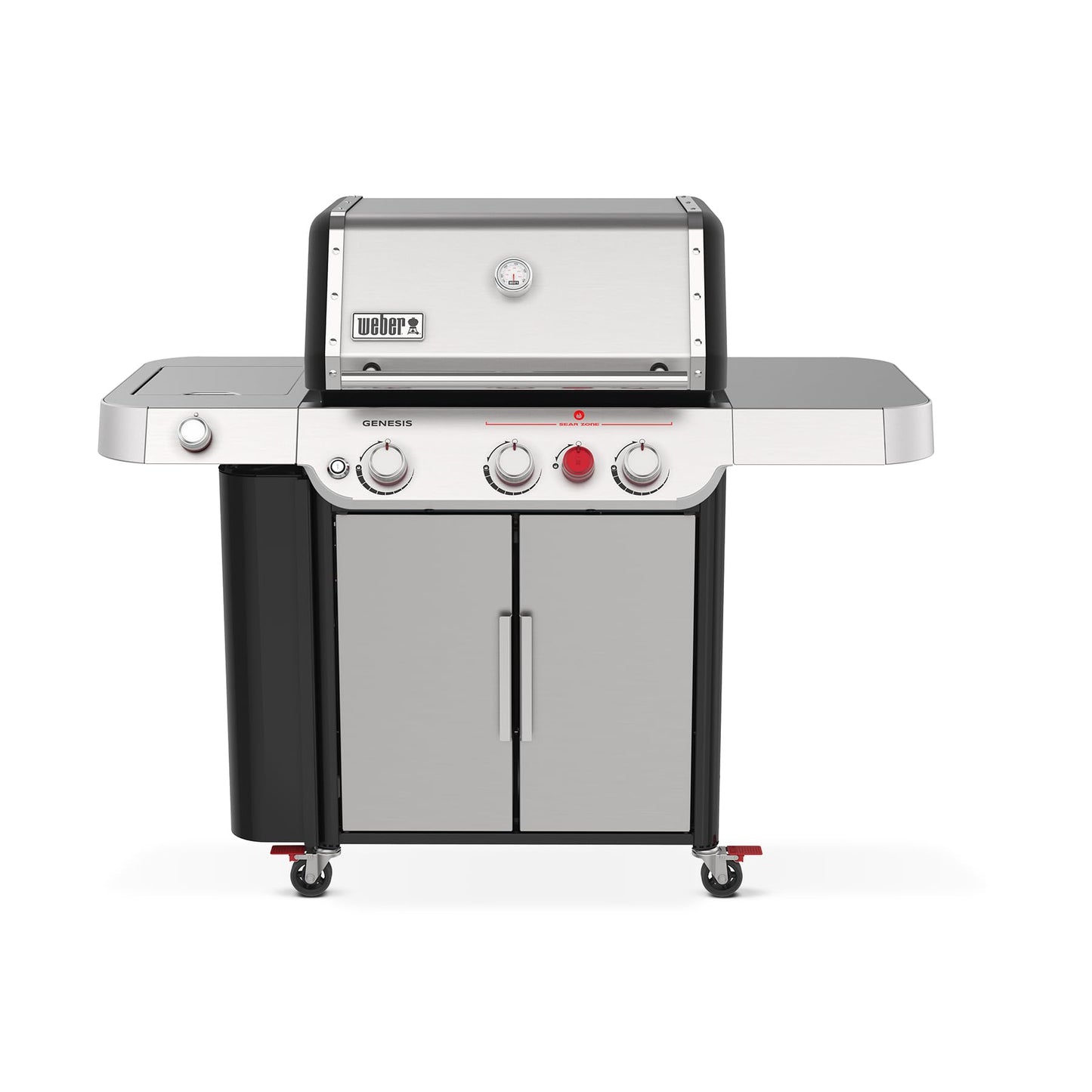 Weber Genesis S-335 Liquid Propane Gas Grill for Outdoor Cooking, Stainless Steel, 3 Burners and 1 Side Burner – Stainless Steel Cooking Grates, PureBlu Burners & Sear Zone