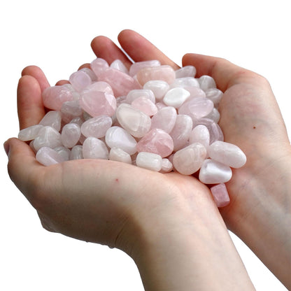 Sisamn 3lb Natural Rose Quartz Tumbled Stones Polished Crystals Bulk for Vase Filler Stones,Healing Stone, Home Decor, Fish Turtle Tank, Plants Decor, Jewelry Making