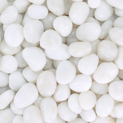 GreenVibe River Rocks for Landscaping,20lbs White Pebbles for Indoor Plants, 0.5-1.2 Inch Decorative Rocks for Planters, High Polished Stones for Vase Filler Fish Tank Garden