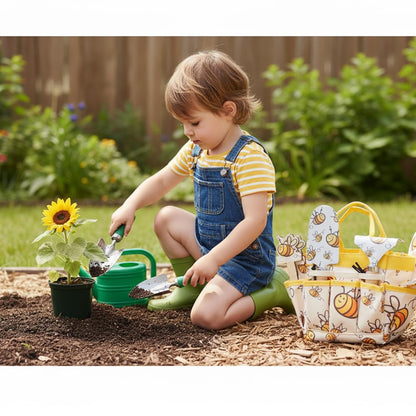 Gardenwind 9Pcs Gardening Tools kit for Toys Safety and Heavy Duty, Gardening Gifts, Shovels, Gloves and Tool Bag