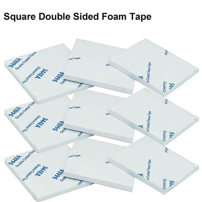 Yeecheng 200Pcs Square Double Sided Foam Tape,27x27mm Strong Adhesive Heavy Duty Mounting Stickers for Photo Albums, Hooks, Mirrors, Bookcases.