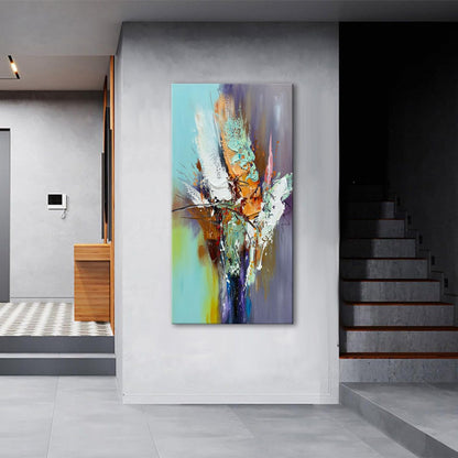 zoinart Hand Painted Textured 3D Wall Art 24x48 Inches Colorful Oil Paintings Abstract Large Canvas Wall Art for Home Decorations