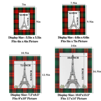 POFATO Christmas Plaid Pattern 5x7 Picture Frame Wooden Picture Frames for Wall Hanging & Tabletop Decor Display 5x7 or 5x5 Picture Collage Family Weddings Christmas Photo Frame for Gift