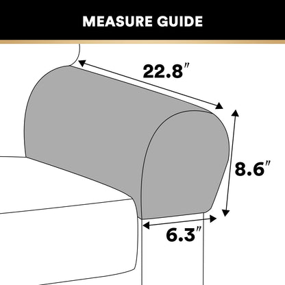 PrinceDeco 2 Pack Thick Velvet Stretch Armrest Covers for Chairs and Sofas Armchair Covers for Arms Couch Arm Cover Armrest Cover for Sofa Non Slip, Taupe