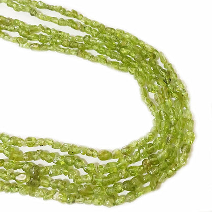 jodaying 6-8mm Natural Green Peridot Nuggets Oval Free Tumbled Pebble Semi Precious Gemstone Loose Stone Beads Approx 15.5 inch for DIY Jewelry Making