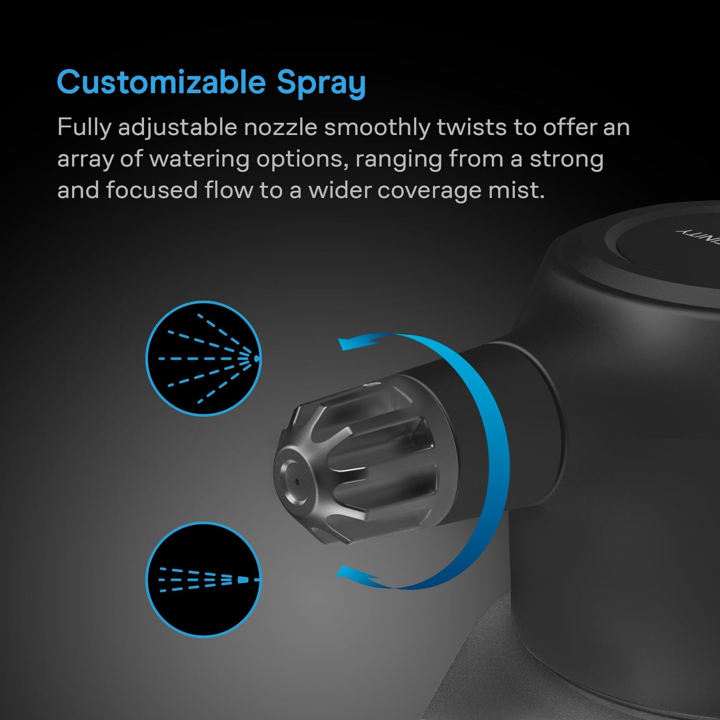 AC Infinity Automatic Sprayer, 2L Portable Electric Spray Bottle, USB Rechargeable with Adjustable Nozzle Spout for Plants Fertilizing Gardening and Cleaning (Graphite)