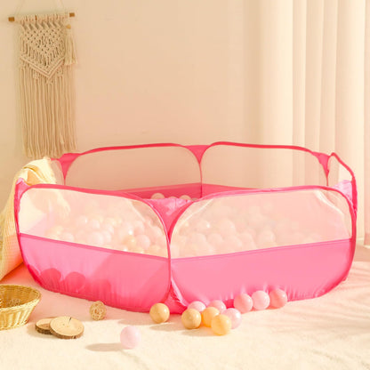 Foldable Ball Pit for Toddlers, Large Pop Up Ball Pits Kids Play Tent Crawl Playpen Ball Pool Playhouse Playpen with Storage Bag, for Boys Girls Dogs Cats Ferrets Indoor Outdoor, Bright Pink