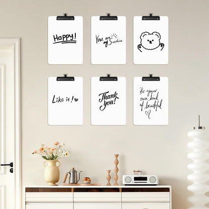 Zoenley Dry Erase Wood Clipboard with Pen Holder, 9 x 12.5'' Double-Sided White Board for Classroom, Students, Kid, Clip Board 8.5x11'' with Low Profile Black Clip, Office & School Supply(15 Pack)