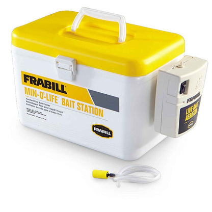 Frabill Bait Box with Aerator | Live Bait Storage Cooler with Portable Aerator | 8-Quart Capacity