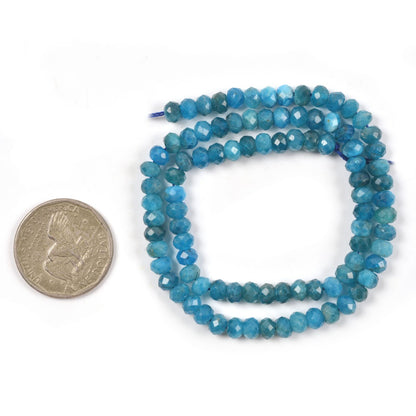 6mm Natural Apatite Faceted Rondelle Loose Beads Jewelry Making DIY Bead 16 Inch