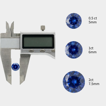 AGL Certified Lab Grown Sapphire, Brilliant Cut Loose Stone, for Fine Jewelry Making, 0.5 Carat (5mm)