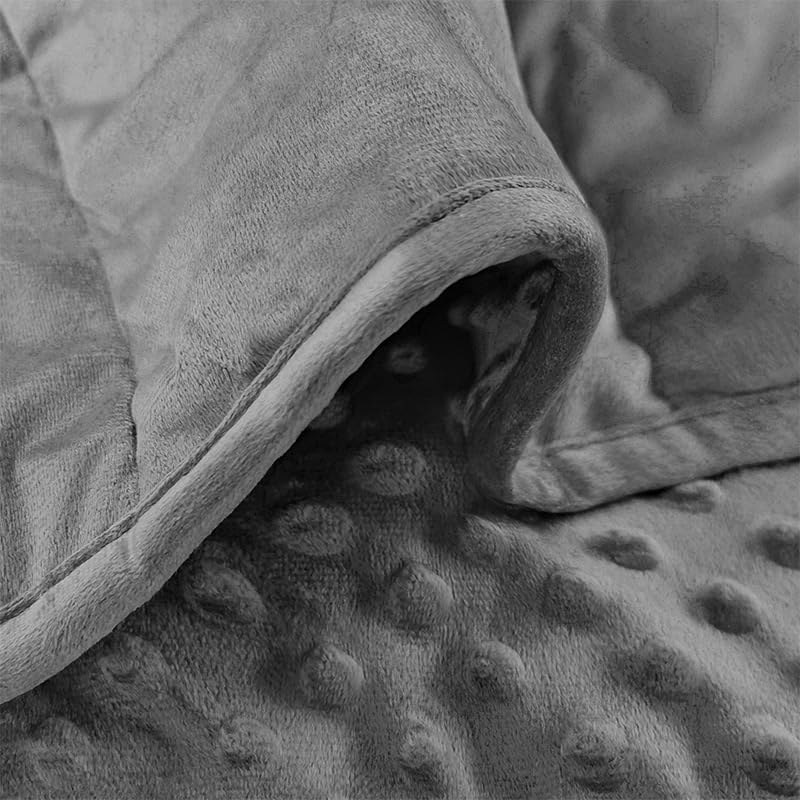 ALANSMA Reversible Weighted Blanket for All Season, Luxury Velvet, Warm and Cool, Adult Kids 5Lb Weighted Blanket, Enjoy Sleeping Anywhere(Grey,36"x48" 5lbs)