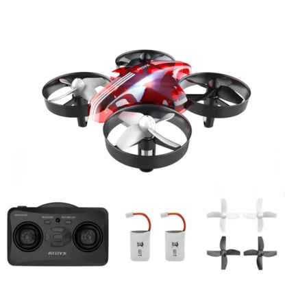 Mini Drone for Kids & Beginners, Indoor Portable Hand Operated/RC Nano Helicopter Quadcopter,Auto Hovering,3D Flips,Birthday＆ Children's Day Gift for Boys and Girls,Auto Hovering, Headless Mode & Remote Control, Red.4-blade design-ATOYX