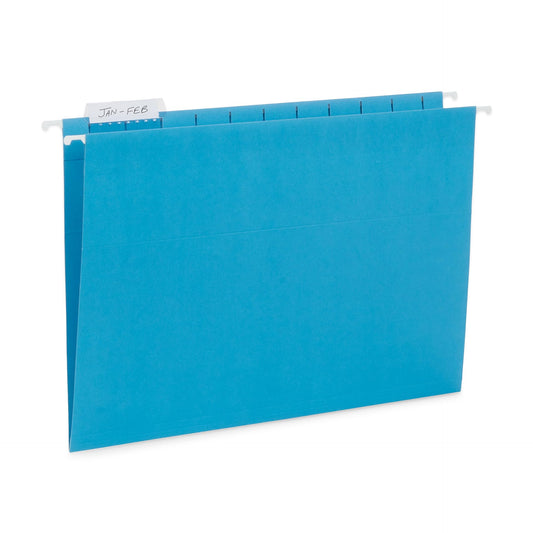 Blue Summit Supplies 25 Colored Hanging File Folders Letter Size with Tabs, Colored File Folders Hanging, Assorted Colors, Reinforced for Office Filing and Organization